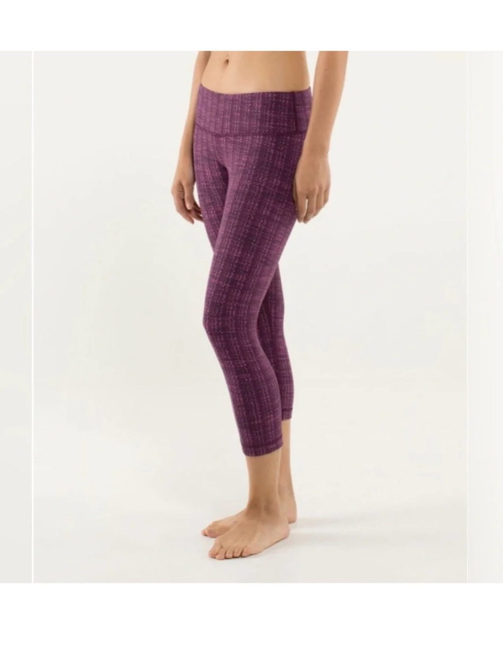 Lululemon Cropped Textured Purple Active Leggings